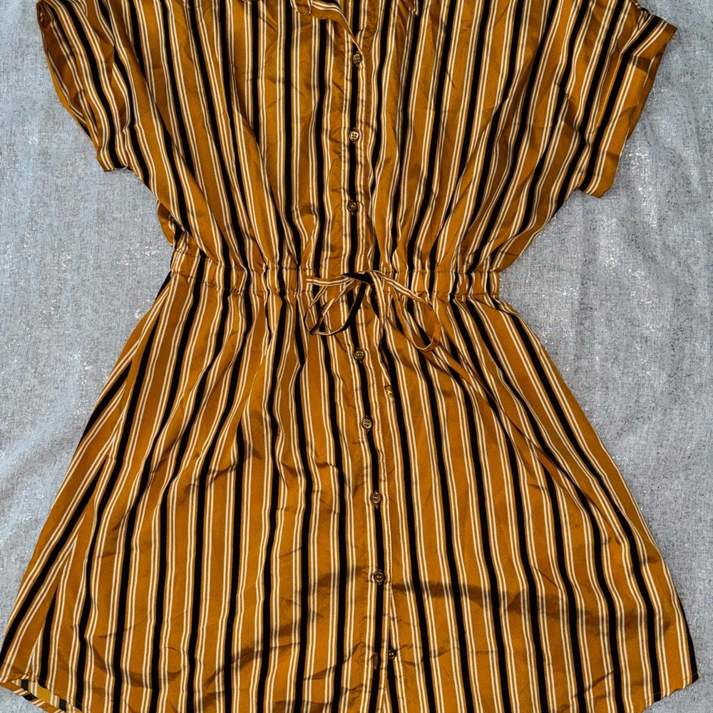 Striped Button-Down Dress